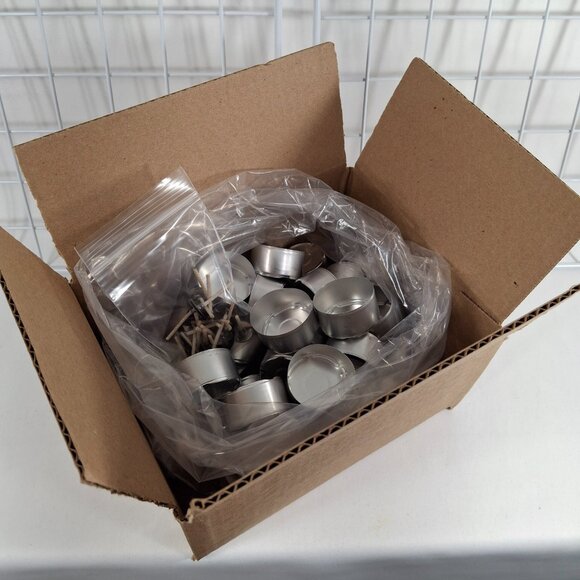 50 Tall Metal Tea Light Cups Kit With 50 Wicks Aluminum Dia37.5 mm x Height 20mm - Picture 2 of 9